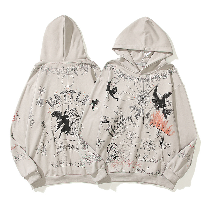 Graffiti blouson à capuche pour hommes femmes pull imprimé à capuche ample à manches longues de qualité supérieure pulls