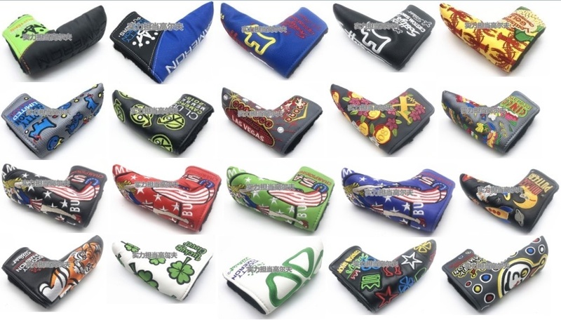 

23 Colors High Quality Golf Clubs Putter Cap Cover Ball Head Protection Pu Plush Straight Strip Push Putter Cover for Wood 220606