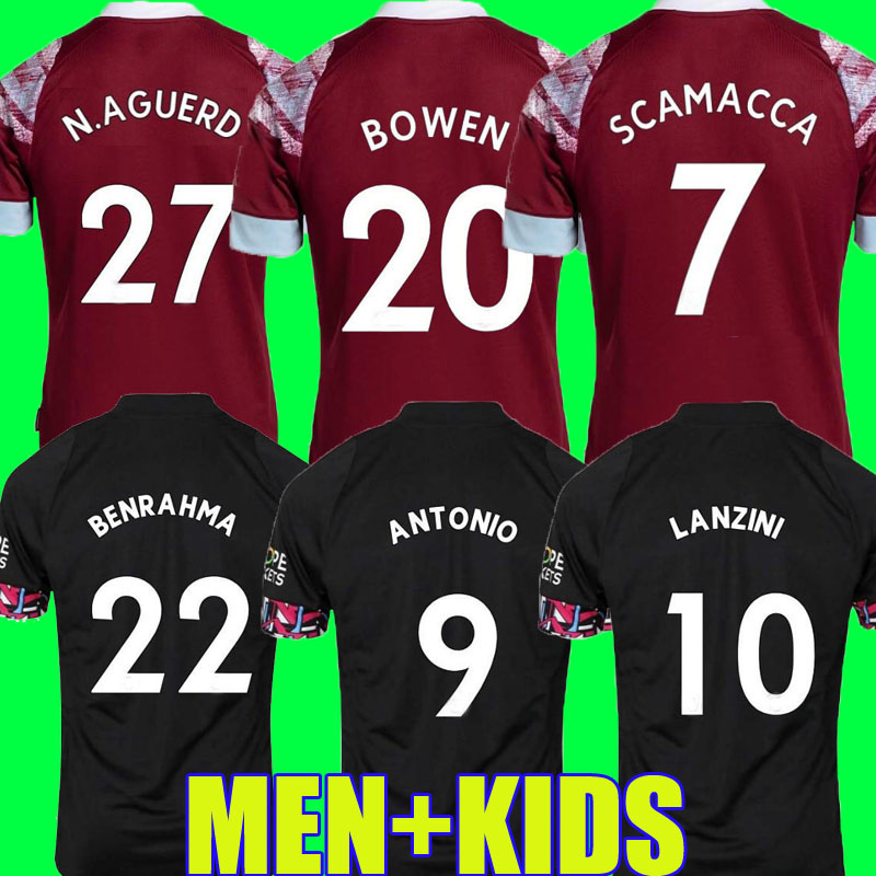 

22 23 West Hams BOWEN RICE Soccer Jersey BENRAHMA LANZINI ANTONIO SCAMACCA FORNALS DAWSON Vlasic 2022 2023 football Shirt Mens Kids AGUERD fans player version 3XL 4XL, Home
