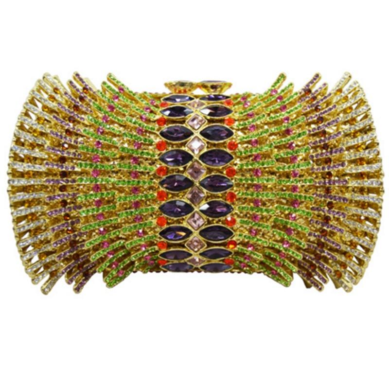 

Evening Bags XIYUAN Lady Green/red Clutch Luxury Crystal Stone Women Party Prom Handbags Soiree Purse Bling, Color same as pictur