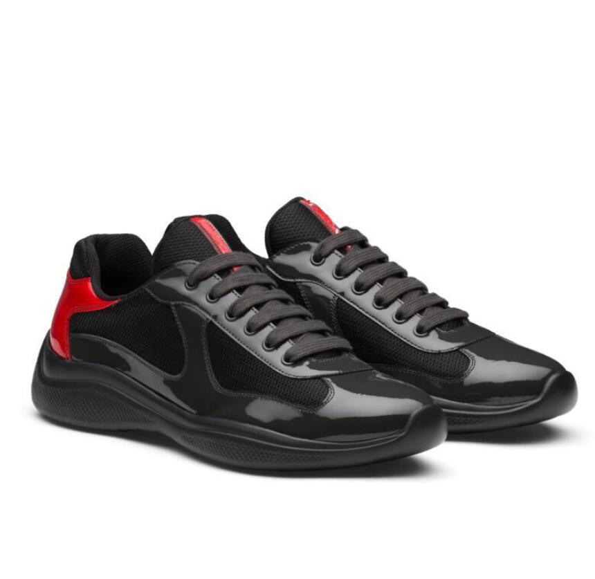 

Designer Men shoes Americas cup patent leather and mesh sneakers flats platform oversized sneaker shoes espadrille flat sole Casual trainers With Box, 14