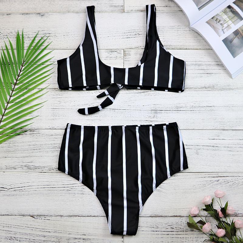 

Swimwear Women High Waist Black Whit Striped Bikini Bandage Brazilian Bikinis Push Up Swimsuit Beach Swimming Biquini Women, 3133
