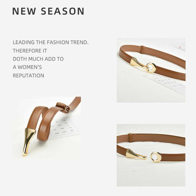 

2022 TopSelling Ladies Buckle Belt Classic luxury Leather belts women's dress thin waistband genuine leather girdle, As the picture