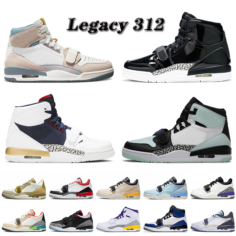 

With Socks Women Mens Jumpman Legacy 312 Low Basketball Shoes White Mystic Navy Dream Team Light Aqua Igloo 25th Anniversary Platform Sneakers Sports Trainers, C13 low white turquoise 36-46