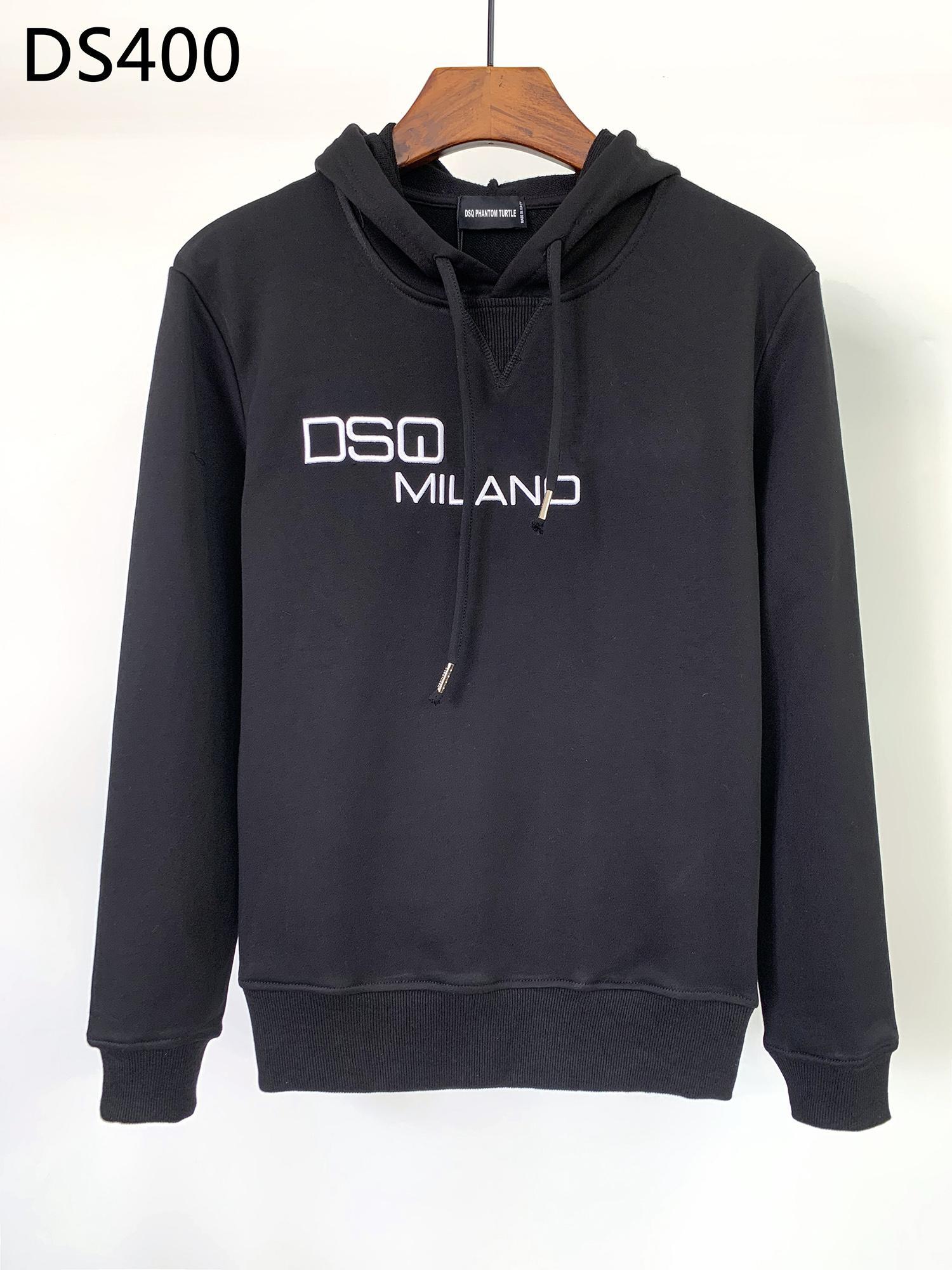 

D2 Brand Milano Hoodie Mens Designer Hoodies Italy fashion Sweatshirts Autumn Winter Print Man Hoody Male Top Qual MrO DSQUAREDs DSQ2s DSQs, Black
