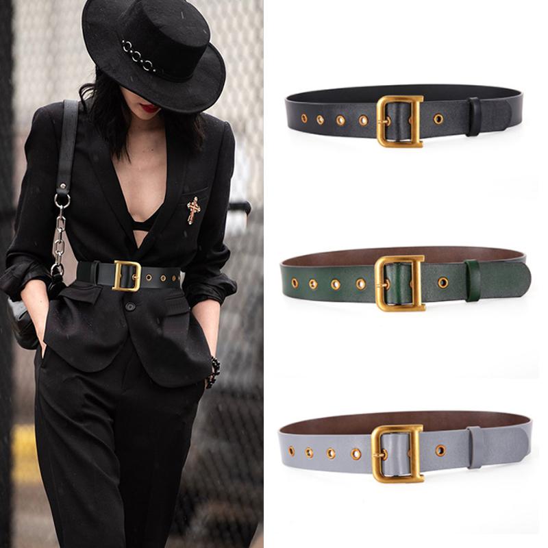 

Belts Designer For Women High Quality Real Leather Belt D Buckle Ceinture Femme Plus Size Jeans Cintos Strap, Black