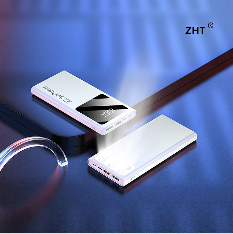 

NEW 20000mAh ZHT Power Bank Dual USB QC 3.0 Portable Charging Poverbank Mobile Phone External Battery