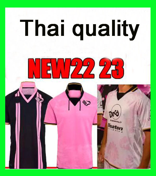 

22 23 Citta di Palermo Mens Soccer Jerseys Home away Pink Black 3rd 2022 2023 Football Shirts Short Sleeve Uniforms, As picture pink