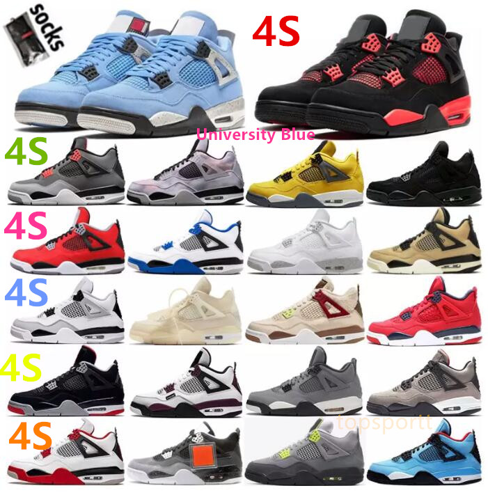 

Bred 4 4s Mens shoes Jumpman Red Thunder Fire Red Sail White Oreo Military Black Cat University Blue Infrared Men Women Sneakers dunks Sports Trainers Canyon Purple, Customize
