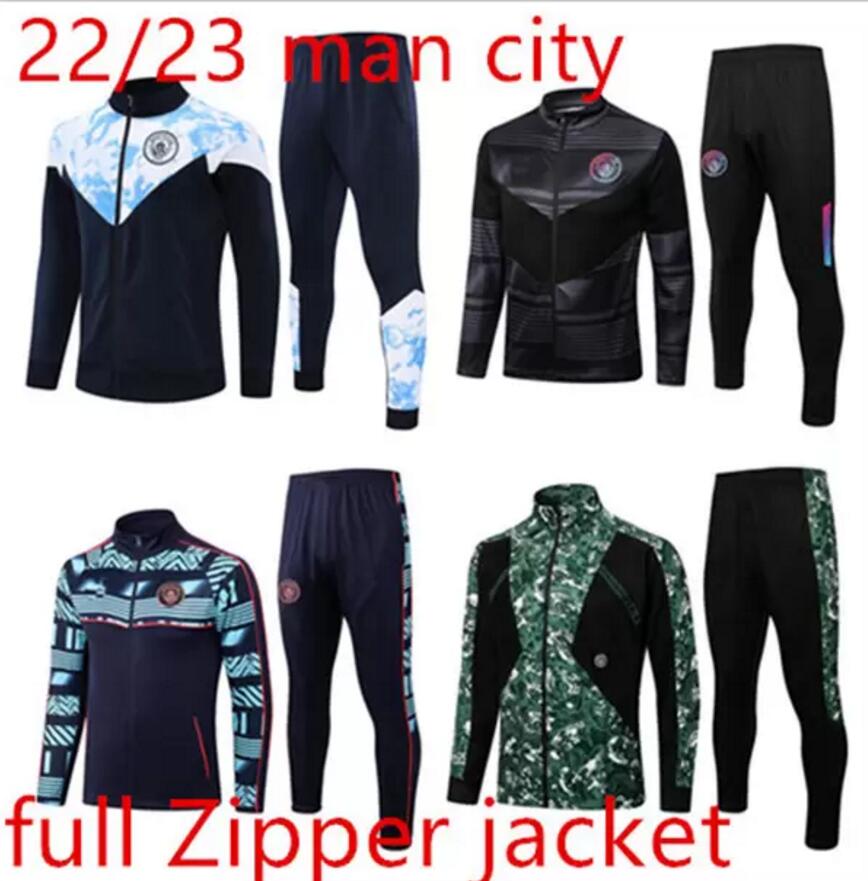 

2022 2023 jacket Man City soccer Jerseys tracksuit football training mens tracksuits jogging chandal futbol Survetement Jersey, Black