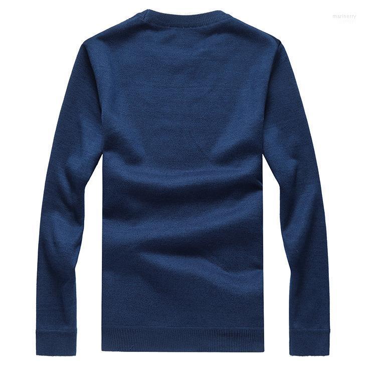

Men's Sweaters Autumn Winter Casual Men Fashion Sweater Classic Style With Velvet Keep Warm Thick O-Neck Business Brank Mari22, Blue