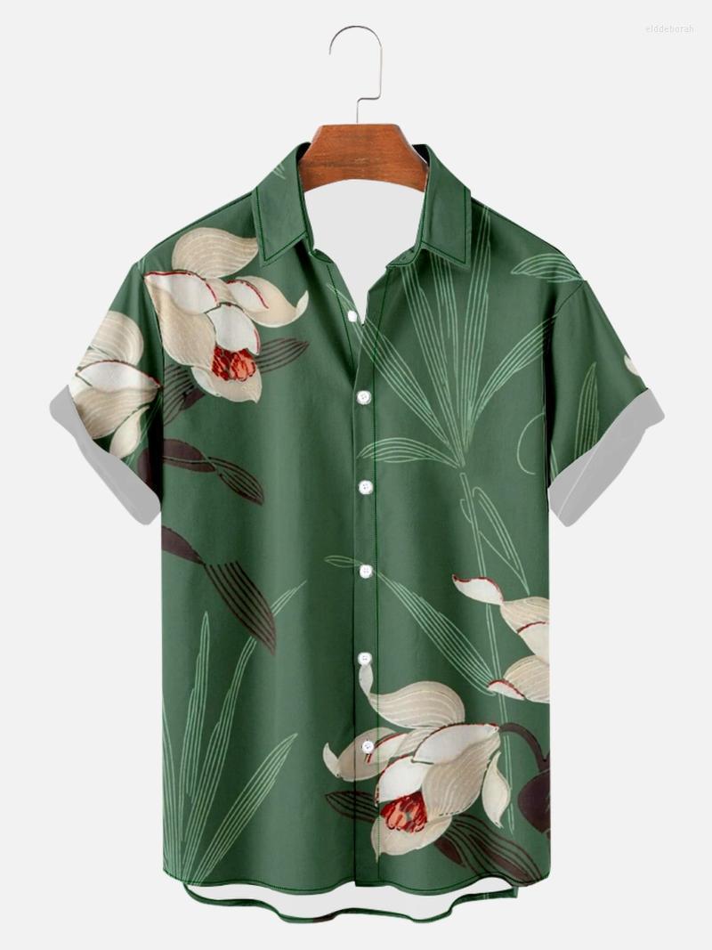

Men's Casual Shirts Beautiful Botanical Creative Print Summer Fashion Unisex Trend Streetwear Single Button V Neck TopMen's Eldd22, Xwy-mlzw-01