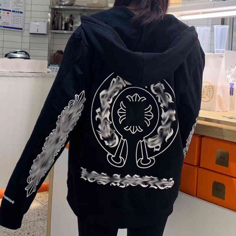 

Mens Luxury Classic Sweatshirts Designer Hoodies Fashion Ch Zipper Hooded Sweater Cross Flower Pullover Sanskrit Pattern Casual Tops Coat Women Jacket Rdjk, 19