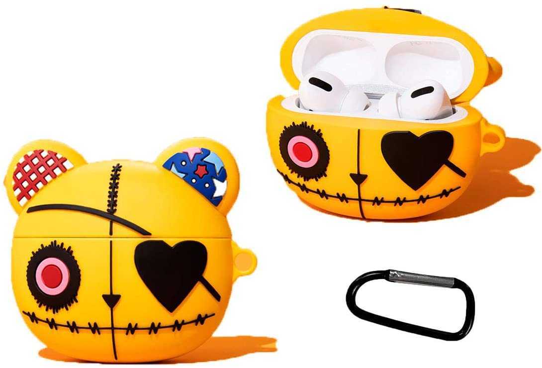 Airpods Pro Case,soft Silicone 3d Cute Funny Cool Fun Cartoon Character Kawaii Fashion Cover Anime Design with Keychain for Kids Teens Boys