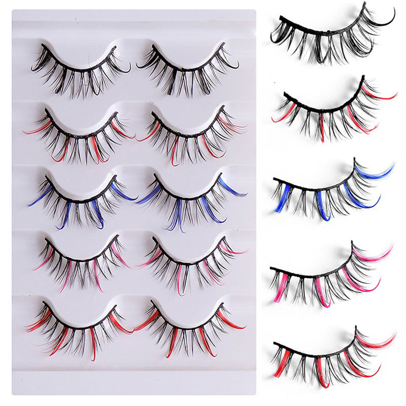 

New Arrival Natural 5 Pairs Color False Eyelashes Set Soft & Vivid Reusable Hand Made Multilayer 3D Fake Lashes Easy to Wear Eyelashes Extensions