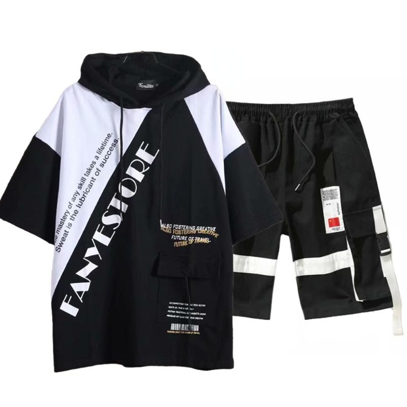 

Men's Tracksuits Men's Sets Fashion Clothing Jogging Hooded Tracksuit Men Casual Streetwear 2 Piece Sports Short Suit Ropa Para HombreMe, Pant 2