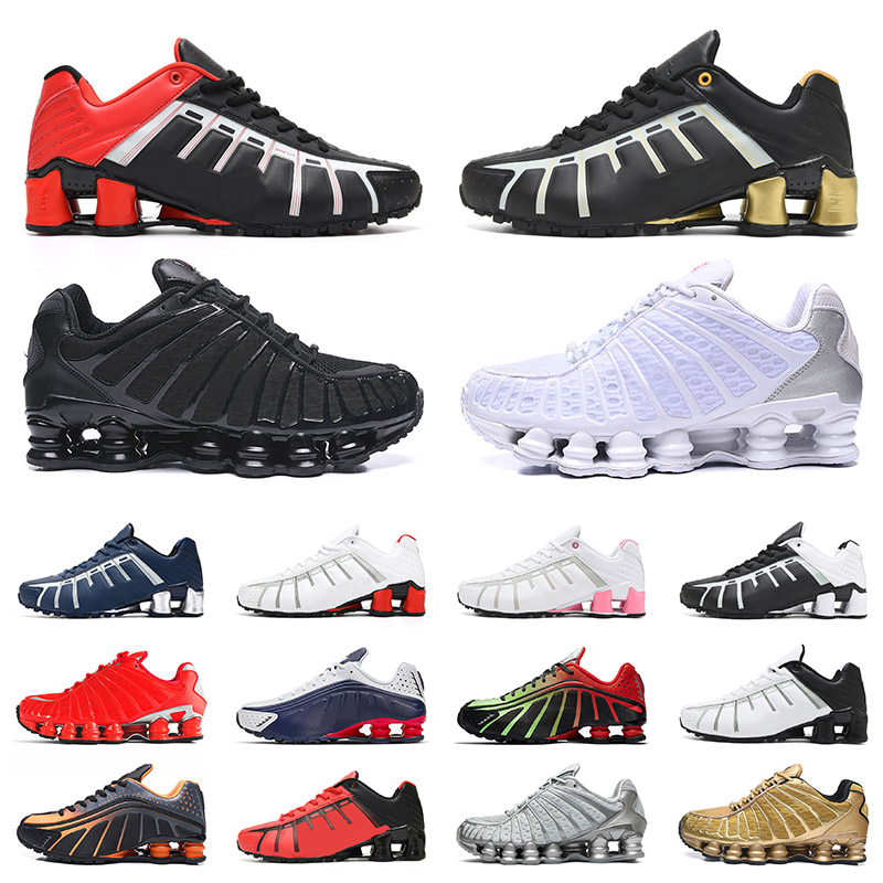 

High Quality Shox TL R4 Mens Women Running Shoes NZ Leven Trainers White Silver Speed Red Racer Blue Copper Grey Rose Pink Triple Black Outdoor Sports Sneakers, D38 40-46 black gold