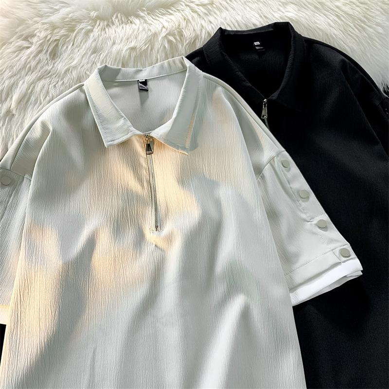 

Men's Polos Men's Short Sleeve Regular-Fit Quick-Dry Golf Shirt Summer Y2k Clothes Stretch T-shirts Athletic Casual Collared T-ShirtMen', Black