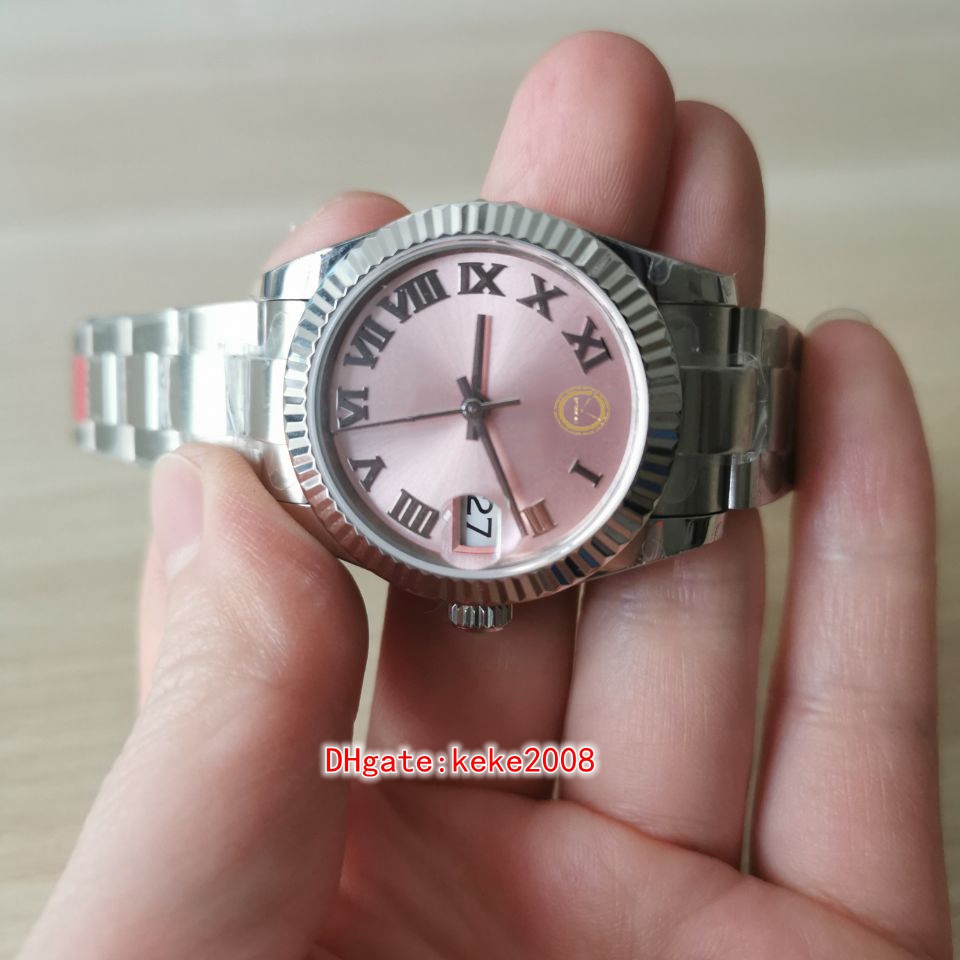 

Topselling Ladies BPF Wristwatches 126234 36mm Stainless Steel 316L pink Roman dial Sapphire Oyster bracelet Automatic mechanical Women's Watch Watches, Box