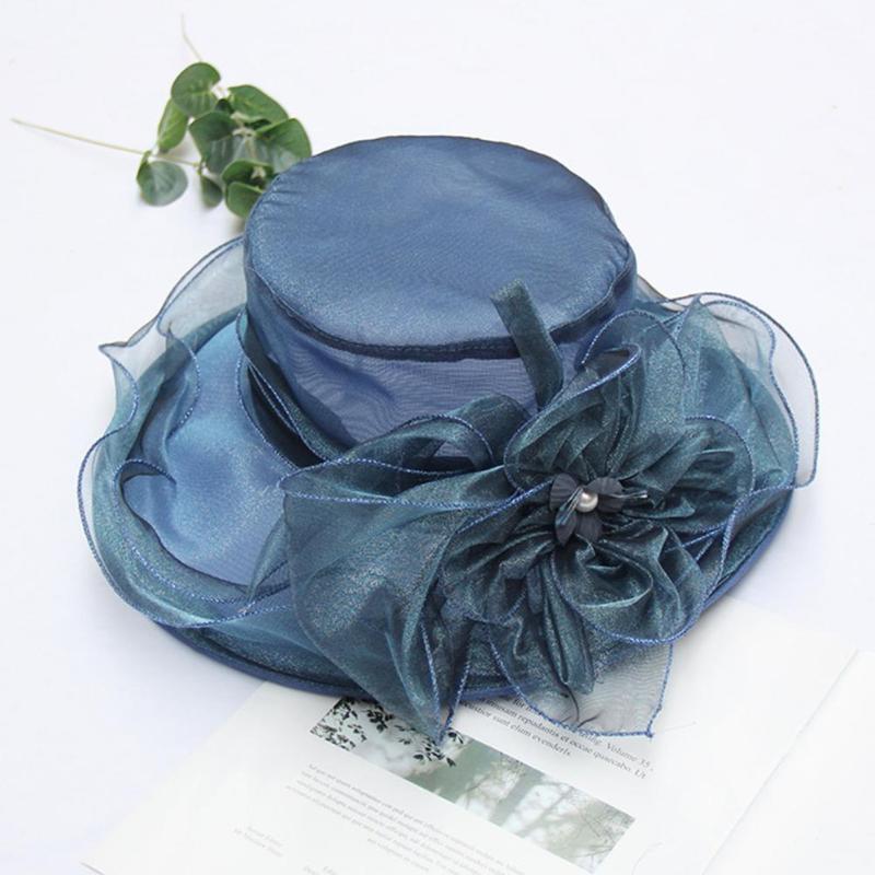 

Visors Hat Flower Decor Female Women Cap Temperament Foldable Party CapVisors VisorsVisors, Khaki