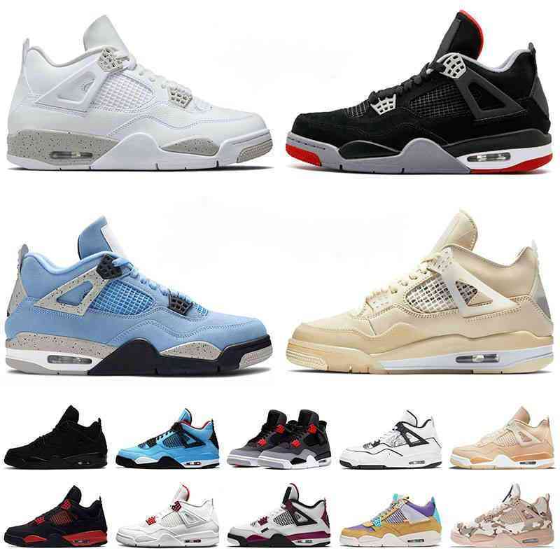 

Limited discount 4 Womens Mens Basketball Shoes 4s Sail White Oreo University Blue Veterans Day Trainers Wild Things Black Cat Court, C25 2020 fire red 36-47