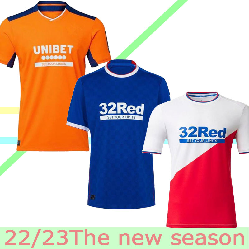 

Rangers 22 23 Soccer Jerseys 150th Anniversary home away third Glasgow TRAINING DEFOE HAGI BARKER MORELOS TAVERNIER 2022 2023 maillot Football Shirt Men kids kit