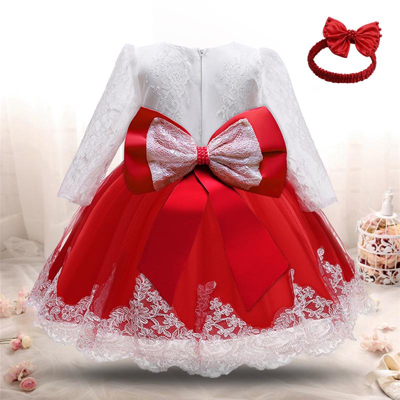 

Girl's Dresses Born Baby Girls 1 2 Year Birthday Autumn Winter Princess Party Tutu Christening Gown Infant Baptism Christmas ClothesGirl's, No 7