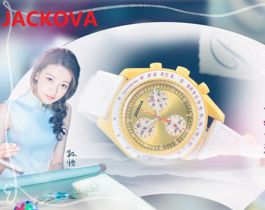 

High Quality mens womens planet series designer watch stopwatch all sub dials working quartz automatic movement nylon fabric belt Couples Style women men watches, As pic