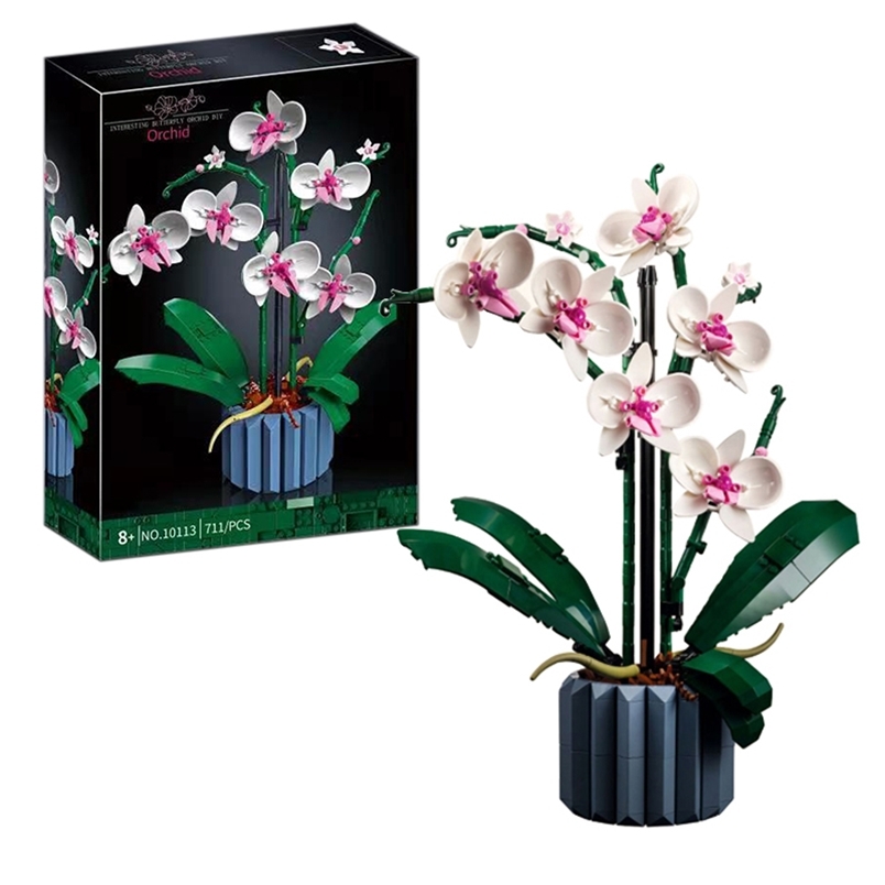 

Moc Bouquet Orchid block flower Succulents Potted Building Blocks FIT for 10311 Romantic Kit Assembly Building Toy girl gift 220712