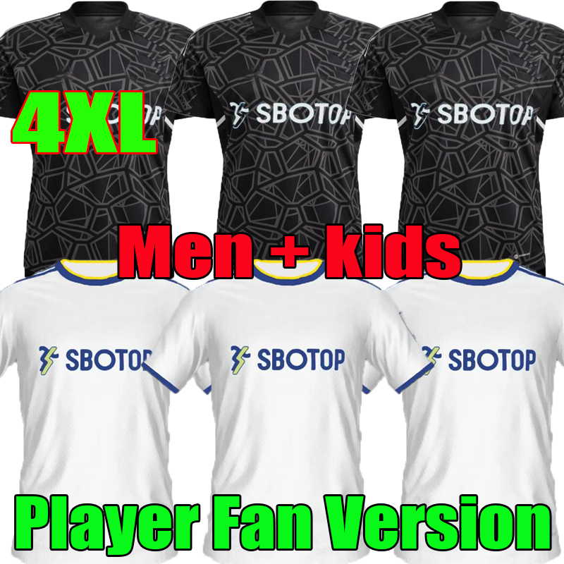 

S-4XL 22 23 BAMFORD Home Soccer Jerseys RAPHINHA HARRISON Blue Shirt 2022 2023 Leeds Unitedes JAMES MESLIER player fans Uniforms Men kids goalkeeper football shirt, 22/23;home;player
