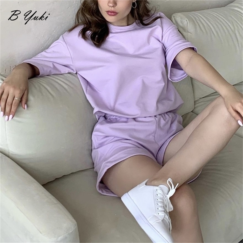 

Blessyuki Summer 100 Cotton Sets Women Casual Loose Two Pieces Short Sleeve T Shirts and High Waist Pants Suits 220616, Khaki pants