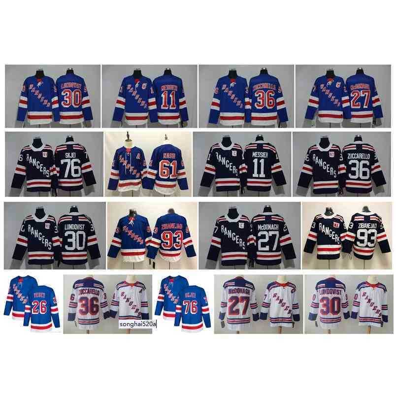 

95 NY New York Rangers Jersey 24 Kakko Henrik Lundqvist 10 Artemi Panarin 76 Brady Skjei 93 Mika Zibanejad Ryan McDonagh Messier Hockey, As pic