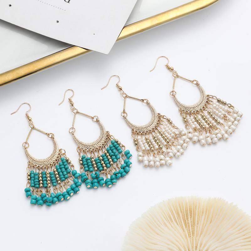 

Dangle & Chandelier Vintage Ethnic Bohemian Beads Earrings Temperament Women Tassel Earring For Girl Gift Wholesale Jewelry 2022 Summer Arri