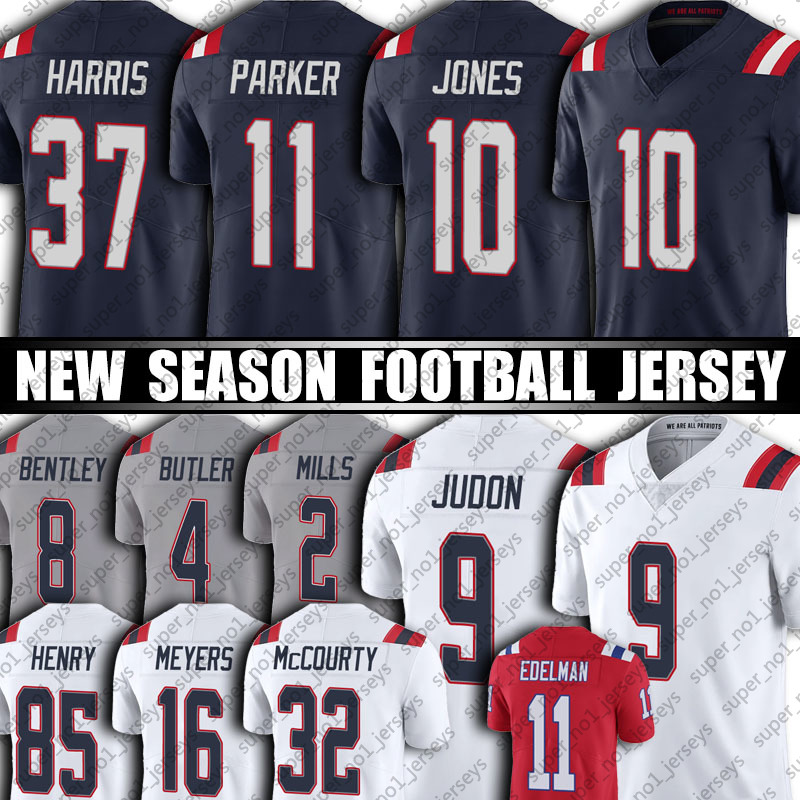 

10 Mac Jones Matthew Judon Jersey Football Patriot Devin McCourty DeVante Parker Damien Harris Jerseys Julian Edelman Hunter Henry Jakobi Meyers Slater Butler Moss, Man custom jersey (agz)