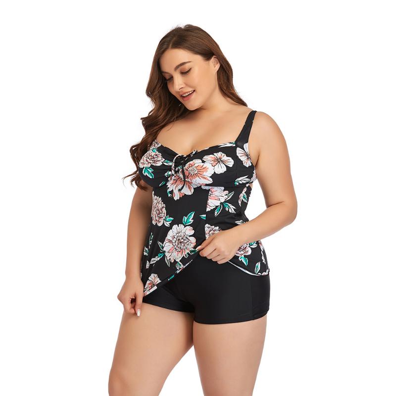 

Women's Plus Size Tracksuits Push Up 2 Pieces Swimsuit Women Swimwear Printed Large Big Swimming Suits Beachwear Bathing Set 2022 SummerWome, Black