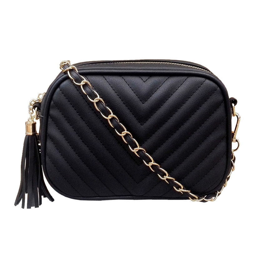 

Bag bag female new leisure chain embroidery messenger tassel shoulder, Wine