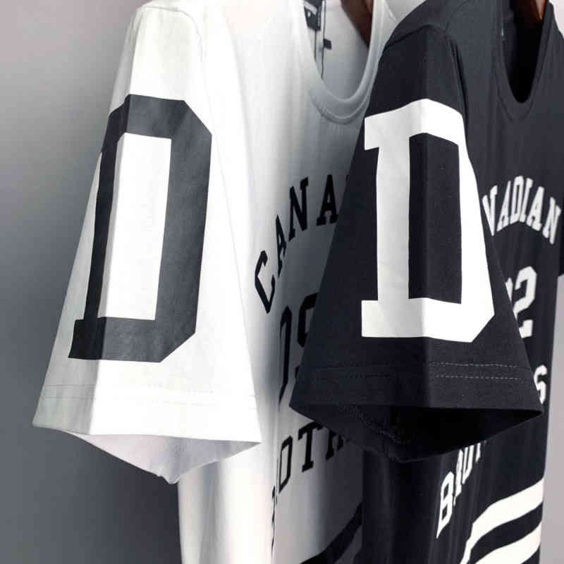 

Hip Hop Men's Summer T shirt DSQ Pattern Pure Cotton Clothes ICON D2 tshirt O Neck Designer Short Sleeve t Shirt Fashion Print Tops Men Black White TShirts DT958