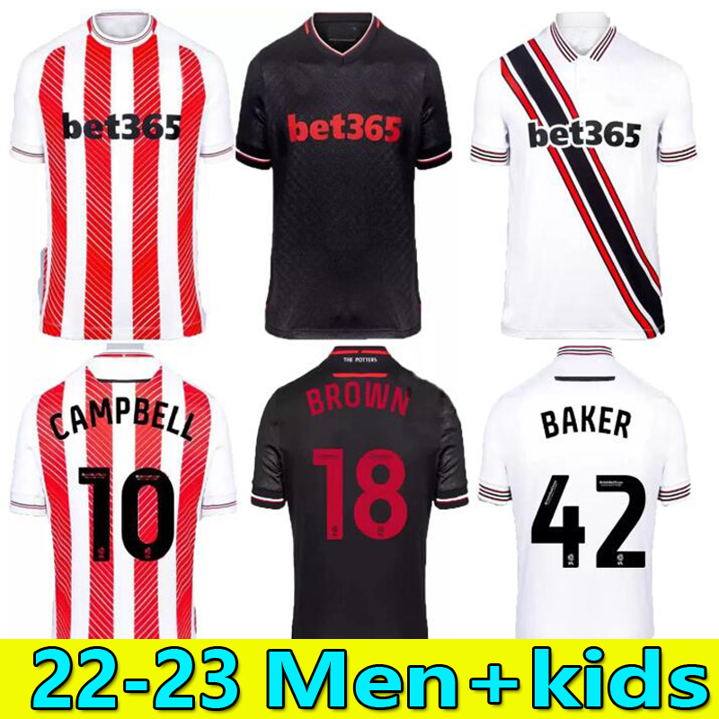 

22 23 Stoke City MIKEL CAMPBELL soccer jerseys SMITH FLETCHER POWELL BROWN CLUCAS home Kits 2022 2023 Baker men kids kit Football Shirts Uniforms, 22/23 home