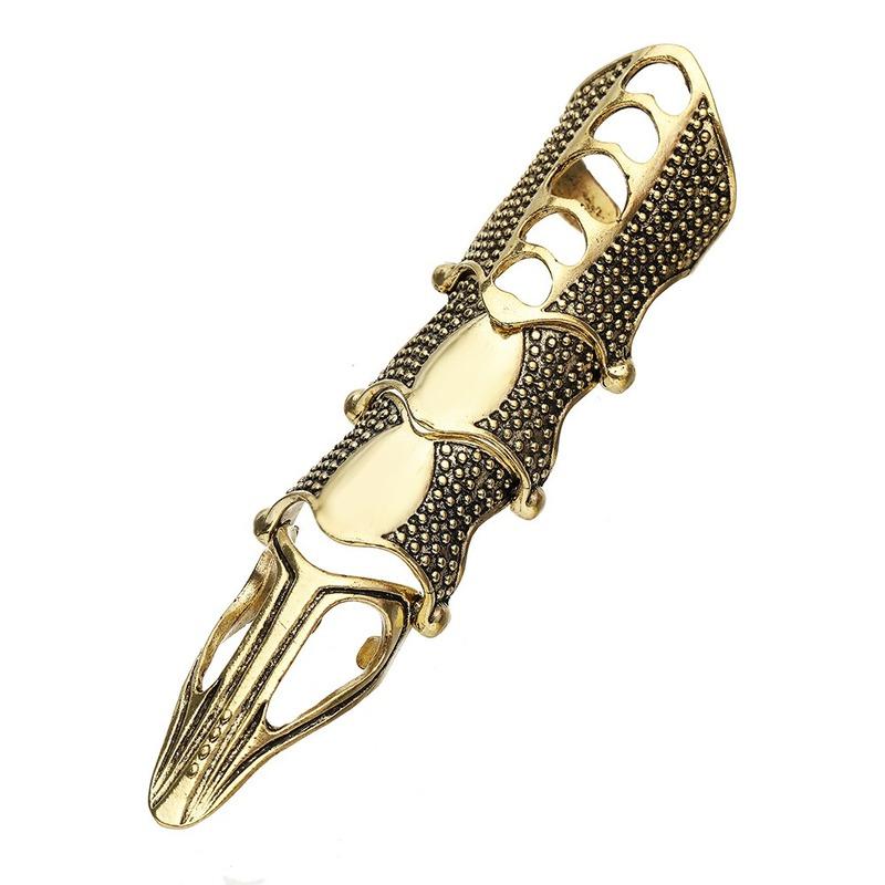 

Cluster Rings Cool Girl Ring Punk Gothic Rock Rolling Joint Armor Knuckle Metal Full Cosplay Halloween DecorationCluster
