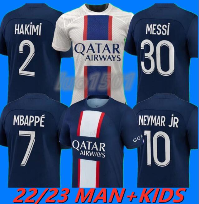 

22 23 Paris MBAPPE soccer jerseys 30 Messis NEYMAR JR MBAPPE football shirts player version men kids kit SERGIO RAMOS SKRINIAR MARQUINHOS VERRATTI jersey 666, 21-22 3rd+ucl