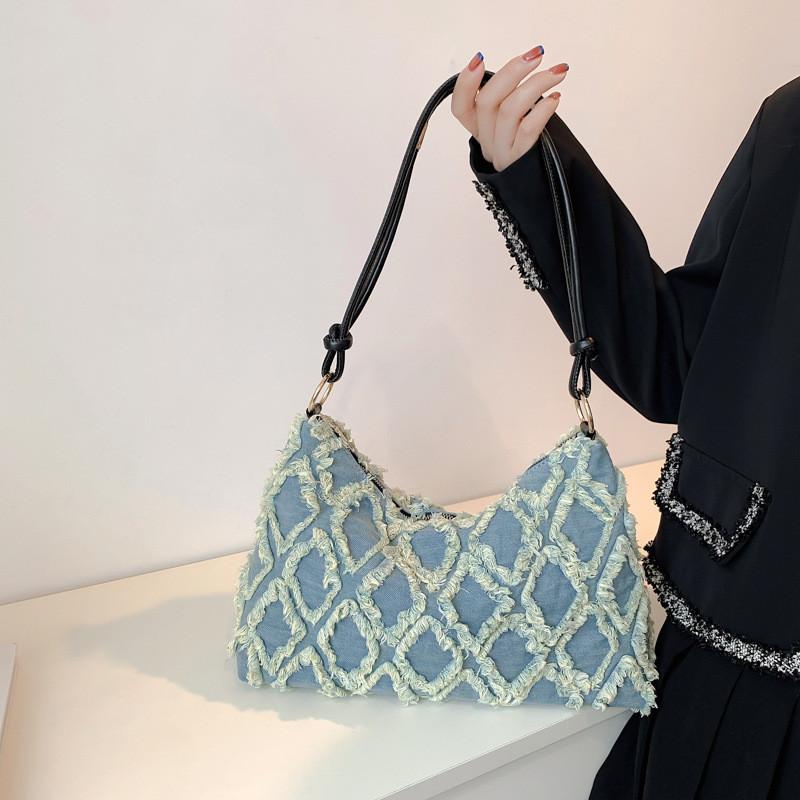 

Evening Bags Denim Women Shoulder Crossbody Bag Fashion Designer Big Totes Casual Ladies Axillary Large Capacity Shopping Handbags BlueEveni, Black