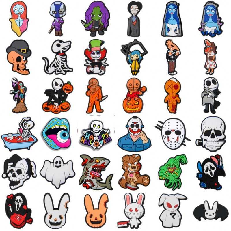 

Wholesale Shoe Decoration Accessories Halloween Pvc Designer Croc Shoe Charm Ready To Ship