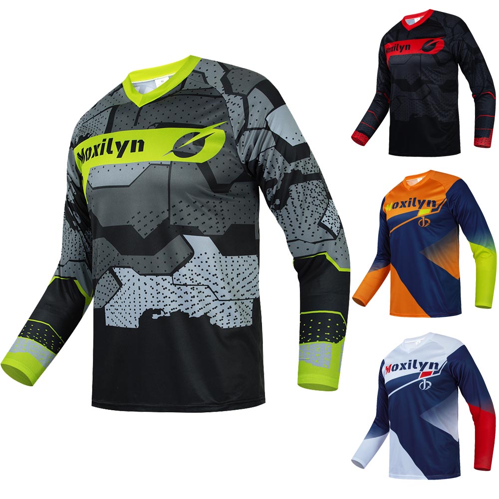 

Moxilyn Long Sleeve downhill Shirt Tops Anti-UV Downhill Jerseys MTB Bike Cycling Clothing Breathable DH Motocross Racing Wear, Green