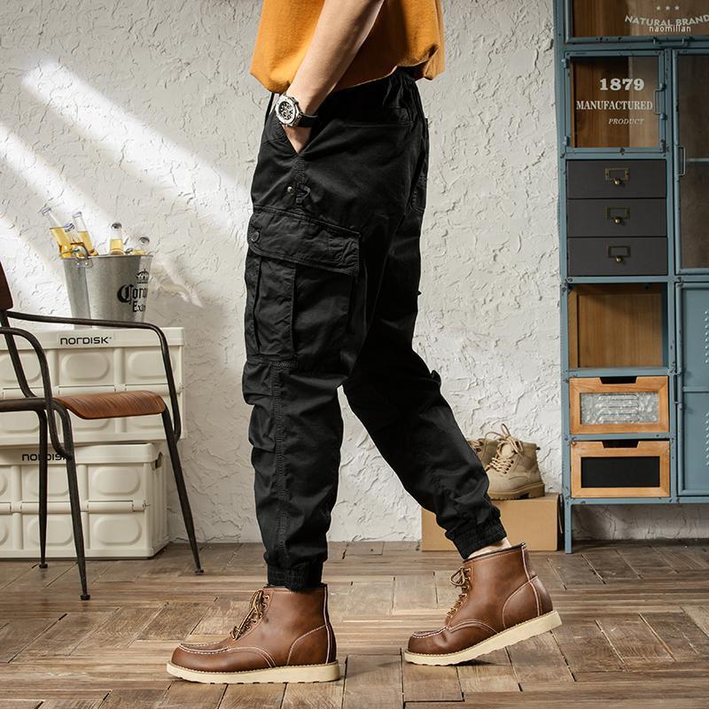 

Men's Pants Streetwear Fashion Casual Cargo Men Overalls Loose Fit Big Pocket Designer Hip Hop Joggers Leisure Trousers PantalonesMen's Naom, Black
