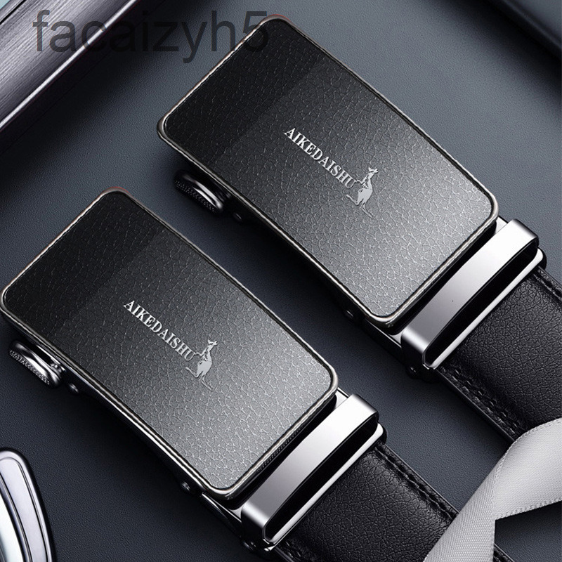 

Belts designer beltEck kangaroo men's leather business versatile trousers automatic buckle youth leisure pure cow 7H9D, Black