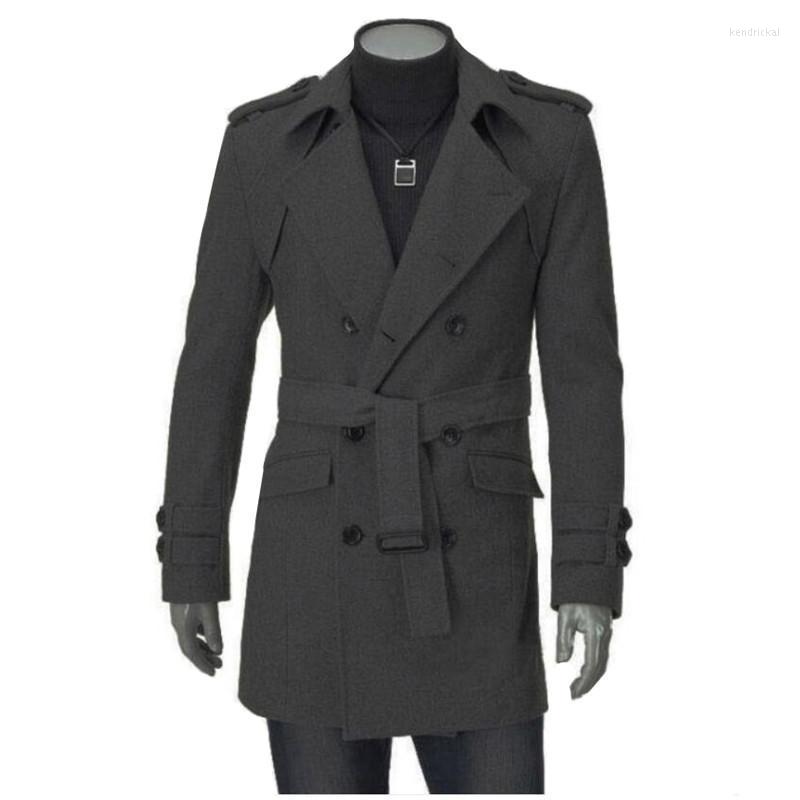 

Men's Trench Coats Mens Coat 2022 Fashion Designer Men Long Autumn Winter Double-breasted Windproof Slim Fit MenMen's Kend22, Black