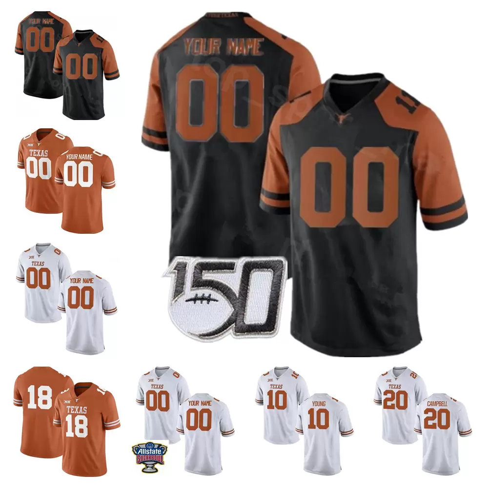 

Texas Longhorns Football 10 Vince Young Jersey 12 Colt McCoy 7 Buechele 20 Campbell 98 Brian Orakpo 17 Cameron Dicker Men Youth Woman Jerseys, Colour 8