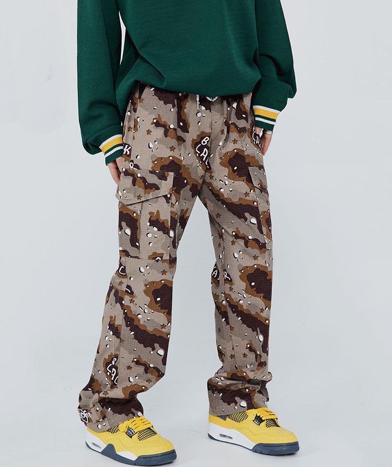 

Men's Pants Harakuju Camouflage Casual Vintage 2022 Hip Hop Oversized Trousers For Male Elastic WaistMen's, Brown