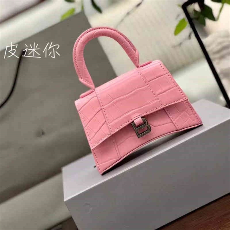 

2022 Designer Balenciga Handbag Top Layer Cowhide Foreign Style Mini Hourglass Bag High Appearance Value Single Shoulder Diagonal Fashion Women's Crossbody, Black