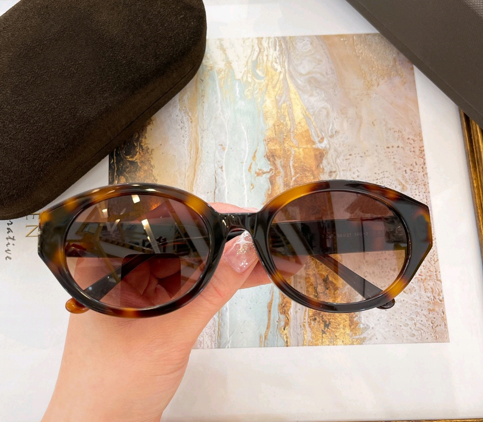 

Oval Sunglasses Havana Brown Gradient Women 0916 Sun Glasses Sonnenbrile with box